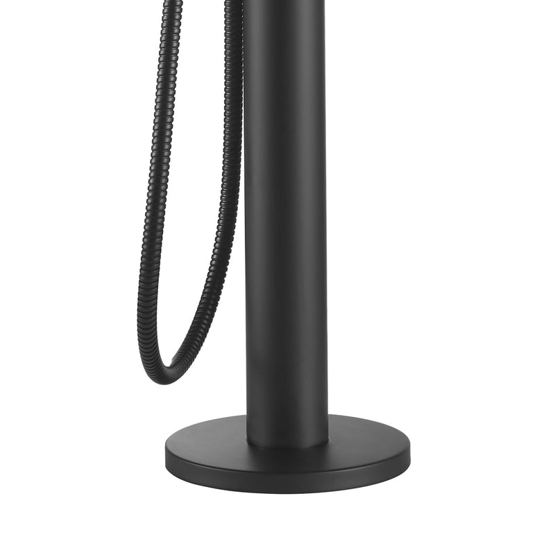 Miscelatore a Pavimento per Vasca da Bagno con Doccino in Acciaio Inox Sined Oristano Nero