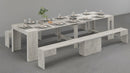 Set 2 Panche Allungabili 66/290x25x45 cm Pratika Singola A e B Cemento  