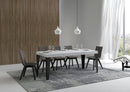 Tavolo Allungabile 120/380x90 cm Flame Premium Bianco Frassino Gambe Antracite      