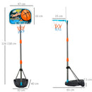 Set Canestro per Bambini con Palla da Basket e Pompa Gonfiaggio 