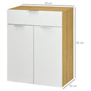 Mobile 2 Ante 1 Cassetto 70x35x92 cm in Truciolato Bianco