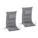 Set 2 Cuscini per Poltrona da Giardino  50x129x9 cm  in Poliestere Grigio Scuro