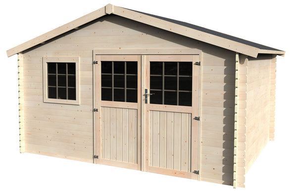 Abri de jardin pour outils 4,27x3,30m sans plancher en bois de sapin 28mm Frevent N1 sconto