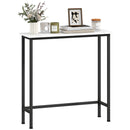 Consolle da Ingresso 75x24x76 cm Piano Effetto Marmo in Legno e Acciaio Bianco e Nero  