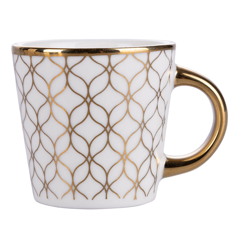 Set 6 Tazzine da Caffè Ø6x5,5 cm in New Bone China VdE Tivoli 1996 Charleston