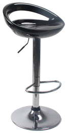 Set 2 Sgabelli con Alzata a Gas e Seduta Girevole in ABS Seattle Nero Lucido