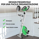 Cyclette Magnetica Pieghevole con Display LCD Verde
