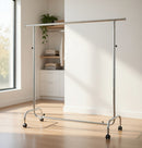 Stender Appendiabiti Estensibile 150/220x55x133/200 cm in Acciaio Cromato con Ruote