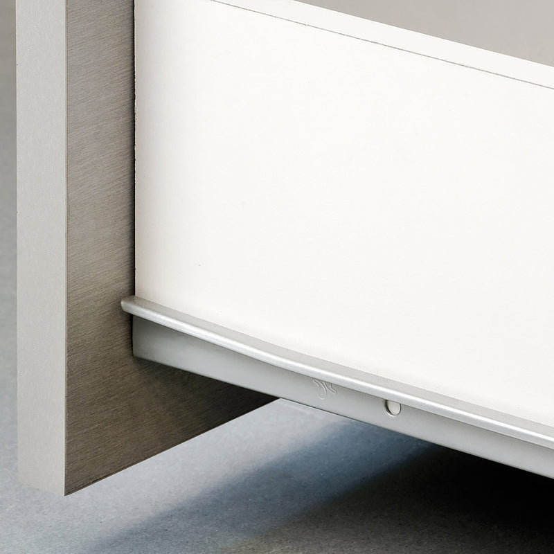 Kit Guide a Rotella per Cassetti Chiusura 450 mm a Estrazione Parziale Grigio 5 Pezzi Emuca