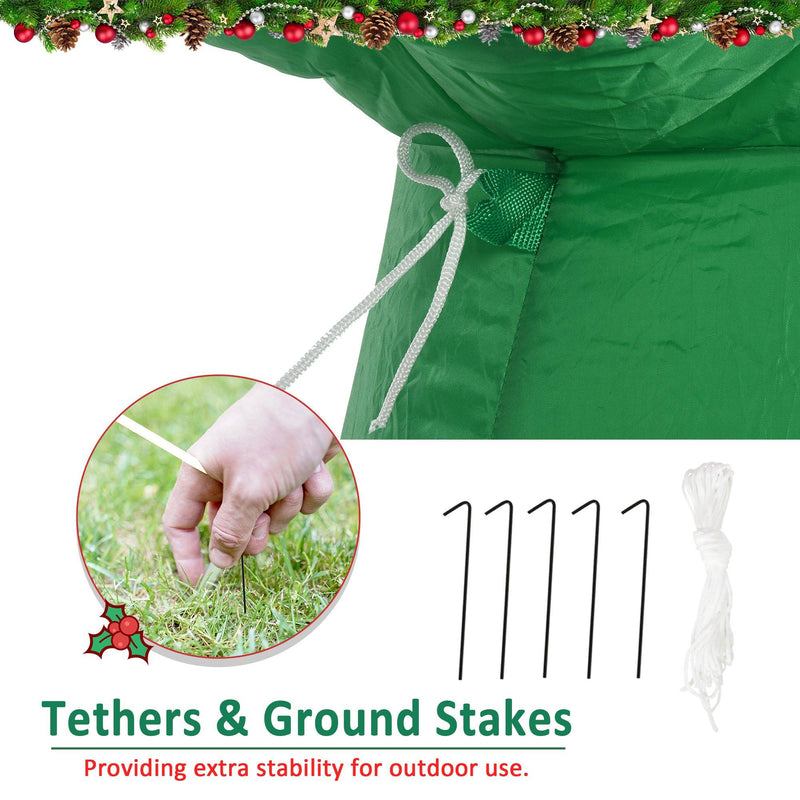 Babbo Natale con Albero Gonfiabile 190x100x210 cm con Luci a LED 