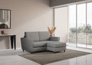 Divano 2 Posti con Pouf 172x145x85 cm Yasel in Tessuto Grigio
