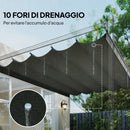 Tetto di Ricambio per Gazebo 4x3 m con 10 Fori di Drenaggio in Poliestere Grigio Chiaro      
