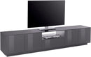 Mobile TV 4 Ante 1 Cassetto 220,1x41,5x46 cm Bloom Grigio Antracite Laccato Lucido
