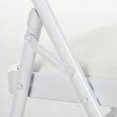Set 4 Sedie Pieghevoli Imbottite 45x46x78 cm in Finta Pelle PU e Acciaio Bianco      