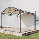Pergola Gazebo 3x3 m con Tetto ad Arco in Metallo e Poliestere Bianco Crema      