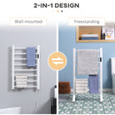 Scaldasalviette Elettrico 8 Barre 50x45x80 cm in Acciaio al Carbonio Bianco