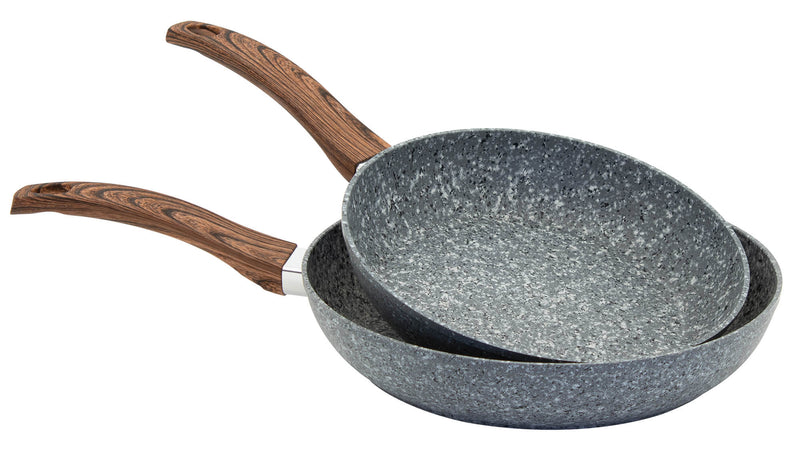 Set 2 Padelle 24-28 cm in Alluminio Forgiato Antiaderente Induzione Collection Gardena Granito