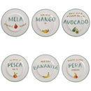 Set 6 Piattini Frutta Ø19x1,5 cm in New Bone China VdE Tivoli 1996 Le Travisate Bianco