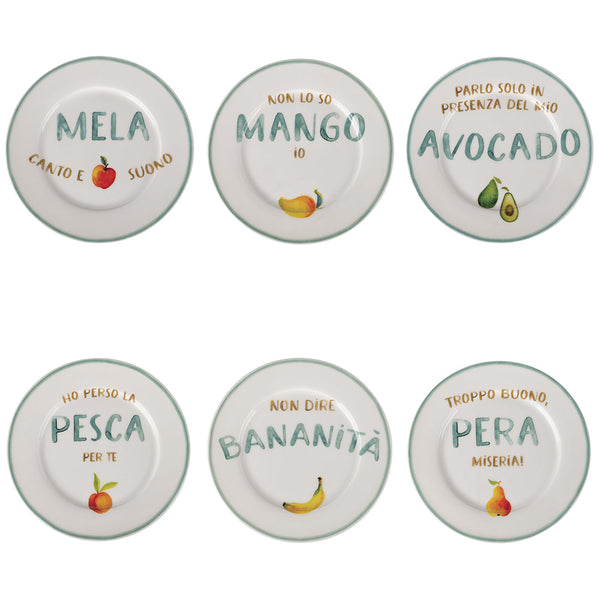 sconto Set de 6 Soucoupes à Fruits Ø19x1,5 cm en New Bone China VdE Tivoli 1996 Le Travisate Blanc