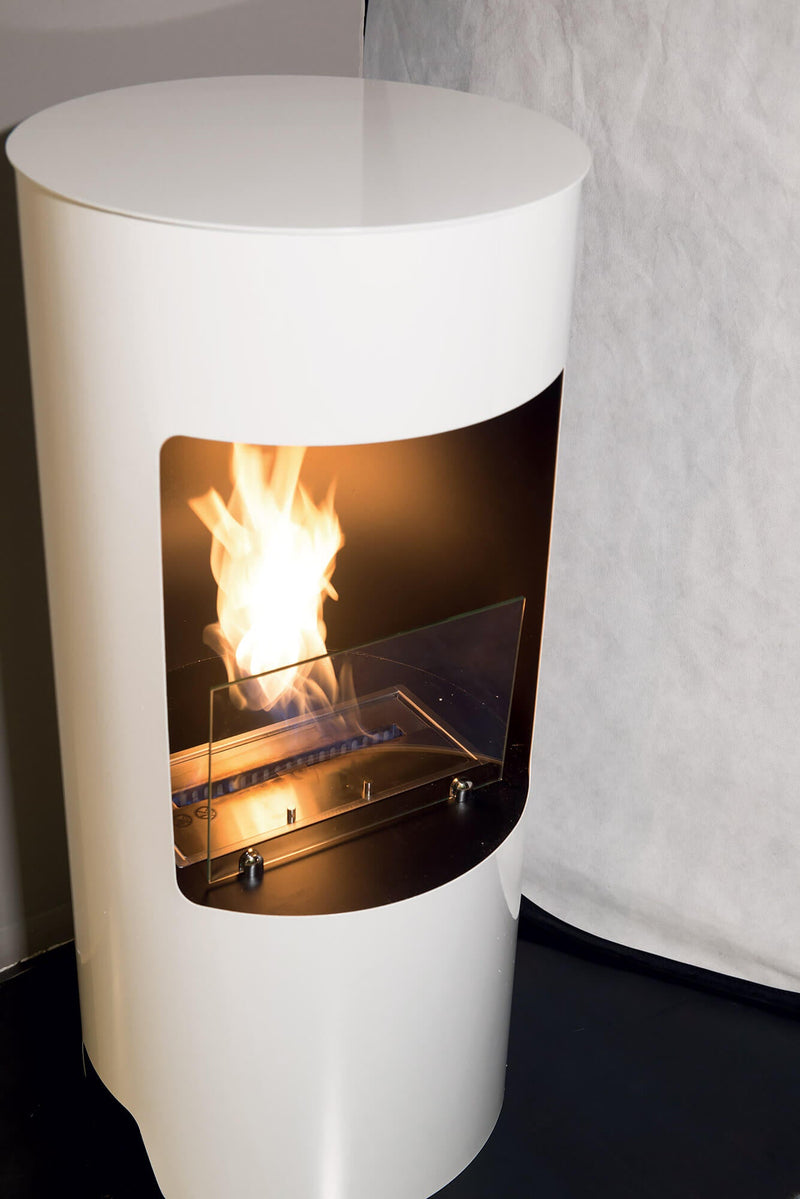 Camino a Bioetanolo da Pavimento Ø45x95 cm Karlsen Cortina Nero