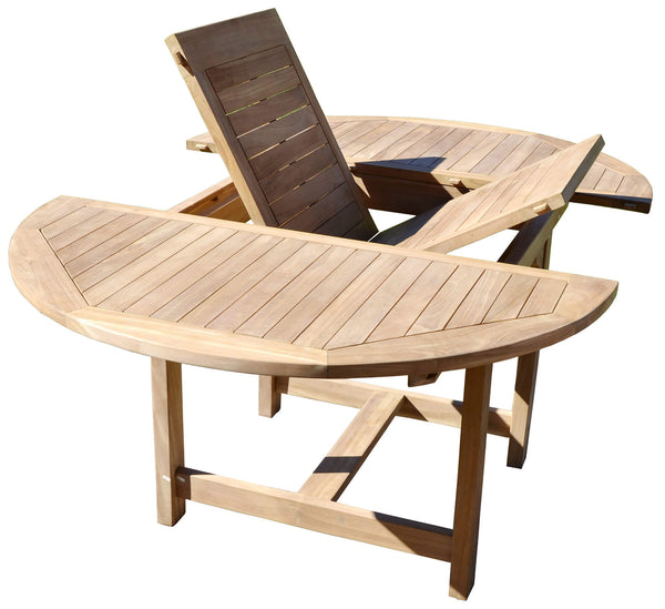 Table de jardin ronde extensible Ø120 cm en bois de teck Vorghini Capraia acquista