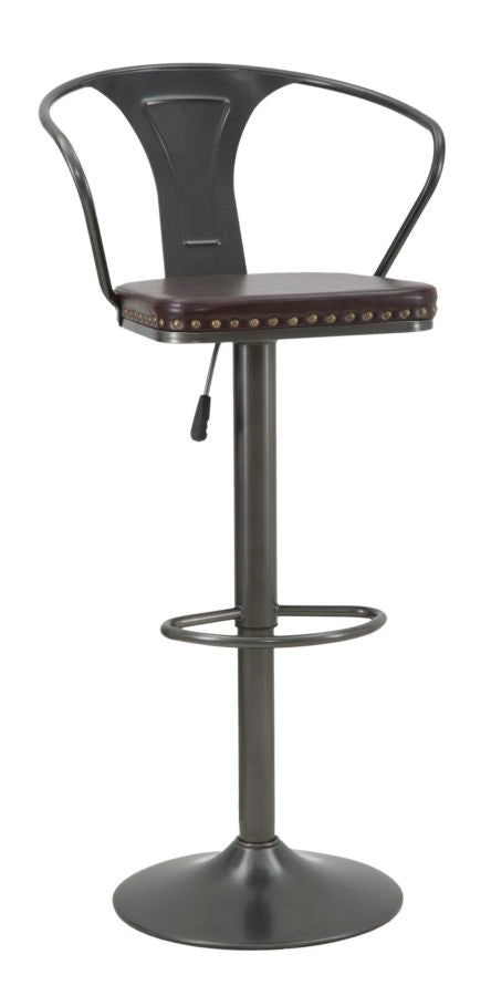 Tabouret rembourré Detroit 51x48x86-108 cm en fer et éponge et PU marron et gris sconto