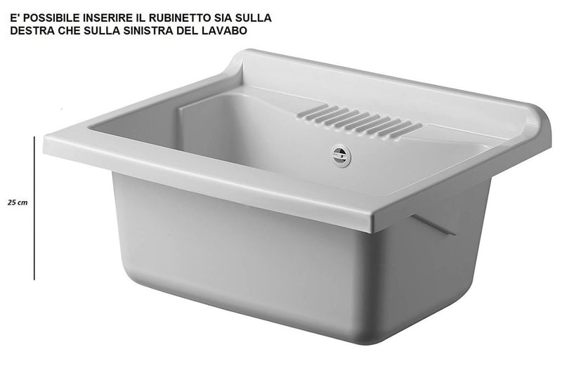 Mobile Lavatoio in Legno 60x50x85cm 2 Ante Forlani Cleanly Bianco