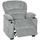 Poltrona Relax Elettrica 96x90x105 cm Reclinabile 150° con Poggiapiedi Seduta Ampia in Velluto Grigio      