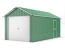 Casetta Box da Giardino in Lamiera di Acciaio 360x912x307 cm Verde