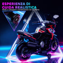 Moto Elettrica per Bambini 12V con Rotelle Specchietti e Poggiapiedi in PP e Metallo Rosso      