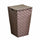 Panier à linge carré en polyester gris tourterelle 33x33xh53 cm