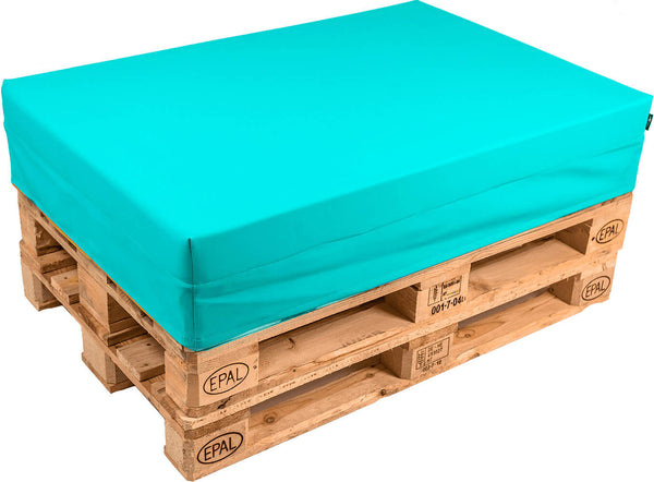 online Coussin pour palette 120x80 cm en simili cuir pomodone turquoise