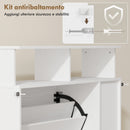 Scarpiera Slim 89x25x92 cm con Divisori Regolabili e Ripiani a Giorno in MDF Bianco      