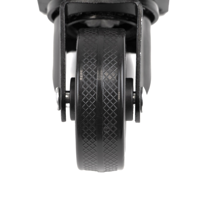 Kit 4 Ruote Slip per Carrello Ø5 cm con Piastra in Acciaio Emuca Neri