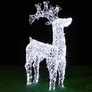Renna Natalizia Luminosa 3D 70x42x11 cm 100 LED in Cristalli Acrilici e Metallo Bianco Freddo      