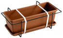 Vaso 50x17x14,5 cm in Polipropilene con Supporto Kit Cassetta Mare 50 Terracotta