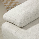 Divano 4 Posti Componibile Modulare 313x149x88 cm in Tessuto effetto Ciniglia Bianco Crema  