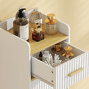 Mobile da Bagno 32,5x29,5x91 cm Stretto con Mensola Regolabile in Legno Bianco      