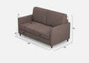 Divano 2 Posti 158x85x85 cm Karay in Tessuto Talpa