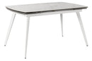 Tavolo Allungabile 140/170/200x90x76 cm in Metallo con Top in Ceramica su Vetro Bianco