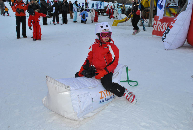 Slitta per Neve 135x38x34 cm in Acrilico Pomodone Slittone Giallo