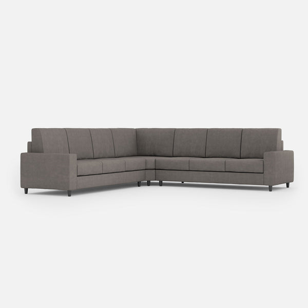 Canapé d'angle 7 places Sakar 286x286x85 cm en tissu gris sconto