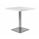 Tavolo alto Quadrato 70x70x75 cm piano bianco e base cromo
