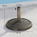 Base per Ombrellone Ø46x34 cm da 12 kg in Resina Metallo e Cemento Bronzo    