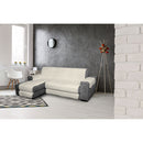 Copridivano Trapuntato in Microfibra con Penisola Sinistra Panna