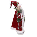 Babbo natale in tessuto con lanterna verde e rosso cm xh45