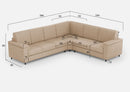 Divano Angolare 6 Posti 286x246x85 cm Marrak in Tessuto Beige