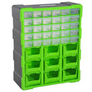 Cassettiera Box per Accessori Minuteria Verde 38x16x47.5 cm 