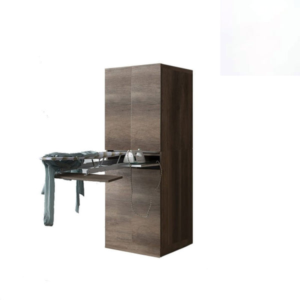 acquista Mobile Lavanderia a Colonna per Lavatrice o Asciugatrice con Asse da Stiro e Ante 70x70x174A cm in Nobilitato Unika Bianco Latte