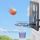 Canestro Basket Esterno a Parete 110x75 cm con Tabellone Infrangibile e Cerchio Ø45 cm in Acciaio Nero      
